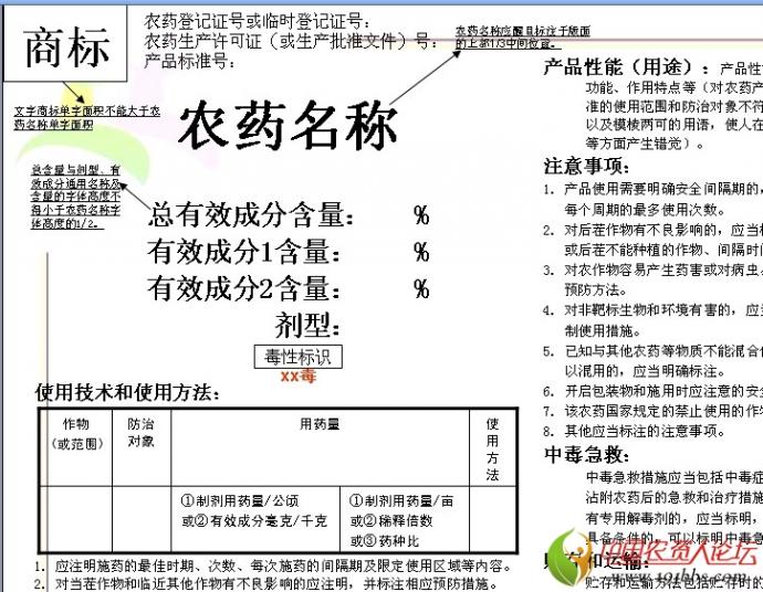 求助 谁有正规的农药标签啊 有的话给我发一发