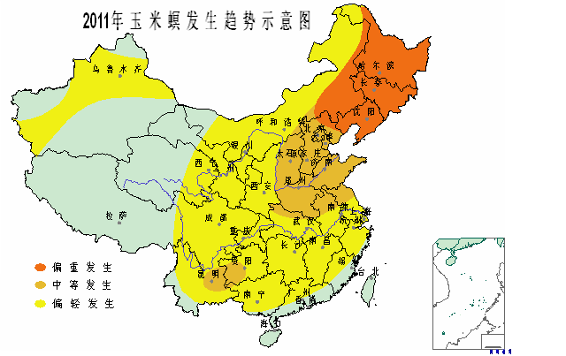 2011年全国玉米重大病虫害发生趋势预报